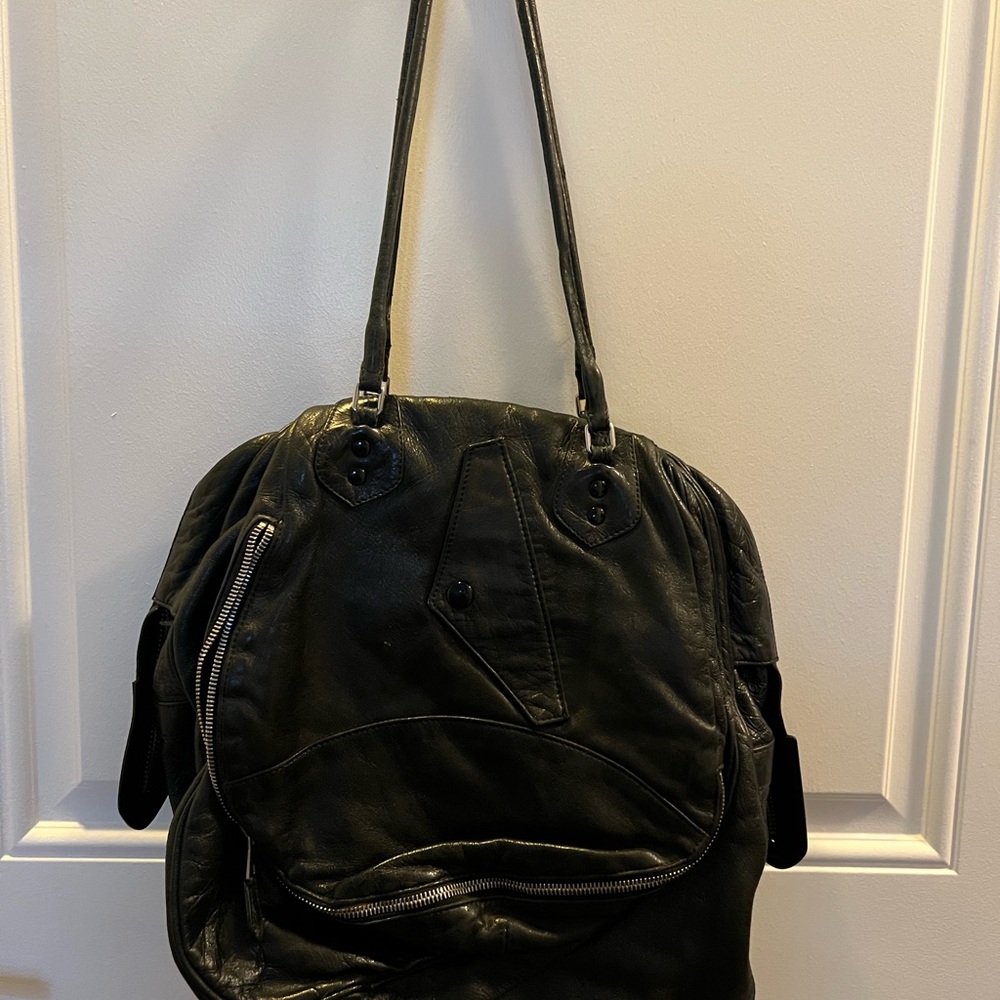 Authentic Balenciaga Black Matrix Parachute Shoulder Bag
